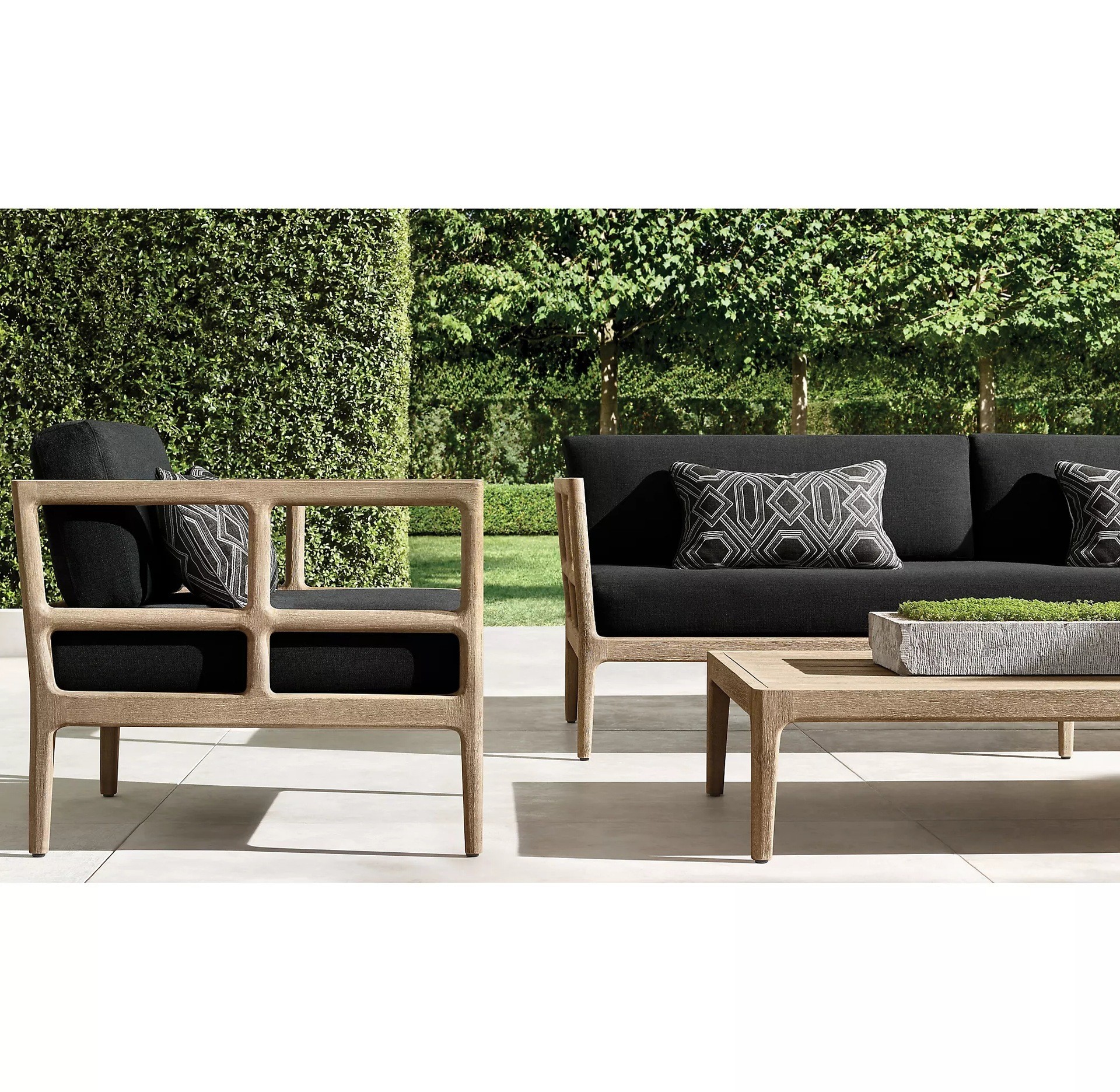 Customized Garden Furniture Modern Outdoor Teak Wood Sofa Sets